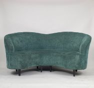 Curved Teal Sofa
