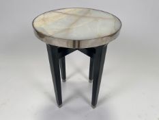 Marble Effect Circular Side Table