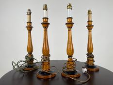 Set of Fruitwood Table Lamps