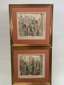 Set of 3 Lithograph Roman Themed Prints