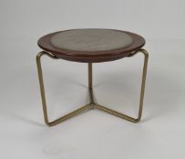 Fabric / wood Circular Side Table