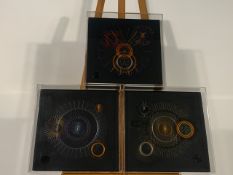 Set of 3 Pierced Drawings by Julio Campo