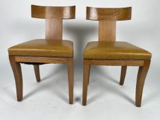 Bespoke Pair of Linley T Shaped Dining Chairs Made for The Connaught
