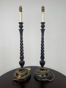 19th Century Wooden Spiral Floor Lamp