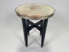 Marble Effect Circular Side Table
