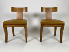 Bespoke Pair of Linley T Shaped Dining Chairs Made for The Connaught