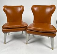 Pair of Ben Whistler Leather Chairs Designed for The Berkeley