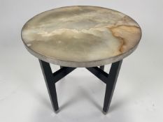 Marble Effect Circular Side Table