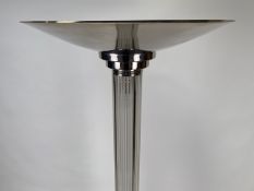 Art Deco Style Model le Mons Glass Rods, Chrome, and Black Lacquer Floor Lamp