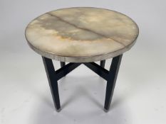 Marble Effect Circular Side Table