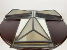 Trio of Mirrored Art Deco Style Wall Lights
