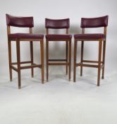 Set of 4 Leather Bar Stools