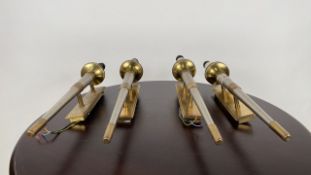 Set of 4 Contemporary Mixed Metal Wall Lights