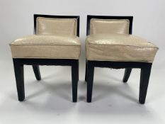 Pair of Ostrich Leather Stools Designed for The Berkeley Blue Bar