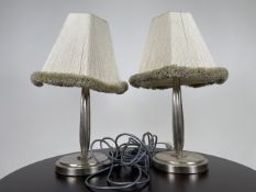 Pair of French Style Silver Table Lamps