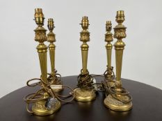 Set of 5 Brass Table Lamps