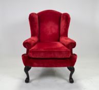 Burgundy Wingback Armchair