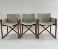 Trio of Director Chairs Paola Lenti, PORTOFINO, Folding Garden Chairs with Armrests