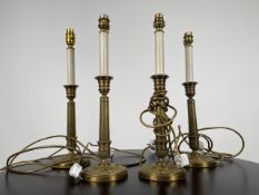 Set of 4 Brass Table Lamps