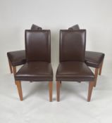 Set of 4 David Linley Leather Dining Chair