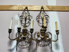 Set of 4 Brass Wall Lights