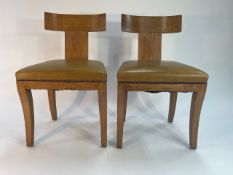 Bespoke Pair of Linley T Shaped Dining Chairs Made for The Connaught