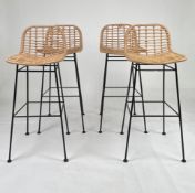 Set of 4 Bamboo Bar Stools