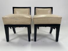 Pair of Ostrich Leather Stools