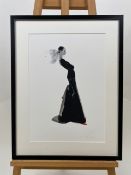 Pair of David Downton Signed Fashion Prints