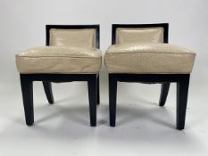 Pair of Ostrich Leather Stools