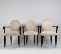 Set of 3 David Linely Armchairs