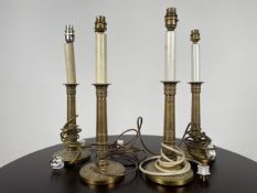 Set of 4 Mid Century Brass Table Lamps