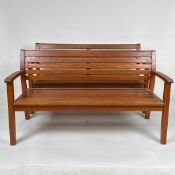 Pair of Wood outdoor / conservatory benches