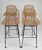 Set of 4 Bamboo Bar Stools