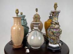 Mixed Set of Ceramic Vase Table Lamps