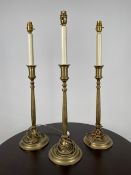 Trio of Bronze Plated Table Lamps