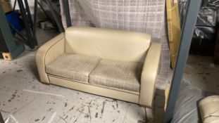 Linley two seater Art Deco leather sofa