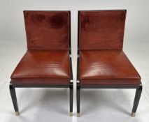 Ben Whistler Leather & Fabric Chairs x 2
