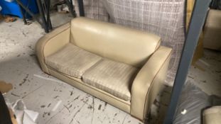 Linley two seater Art Deco leather sofa