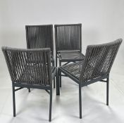 Set of Four Woven Fabric Chairs