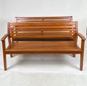 Pair of Wood outdoor / conservatory benches