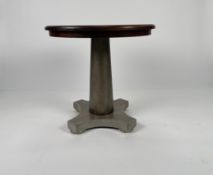 Mahogany Round Occasional Table on a single column with four feet