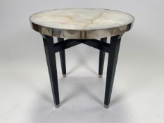 Marble Effect Circular Side Table