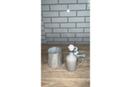 RIBBED TABLE LAMP 26CM NATURAL