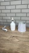RIBBED TABLE LAMP 26CM WHITE