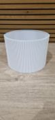 PIN STRIPE LAMPSHADE 25X18CM WHITE