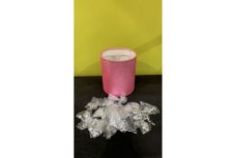 GLITTER LAMP SHADE WITH ACRYLIC DROPS