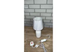 RIBBED TABLE LAMP 26CM WHITE
