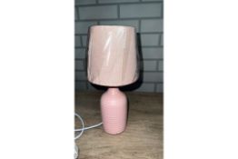 RIBBED TABLE LAMP 26CM PINK