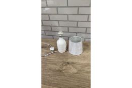 RIBBED TABLE LAMP 26CM WHITE